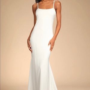 Lulus Wedding White Satin Gown